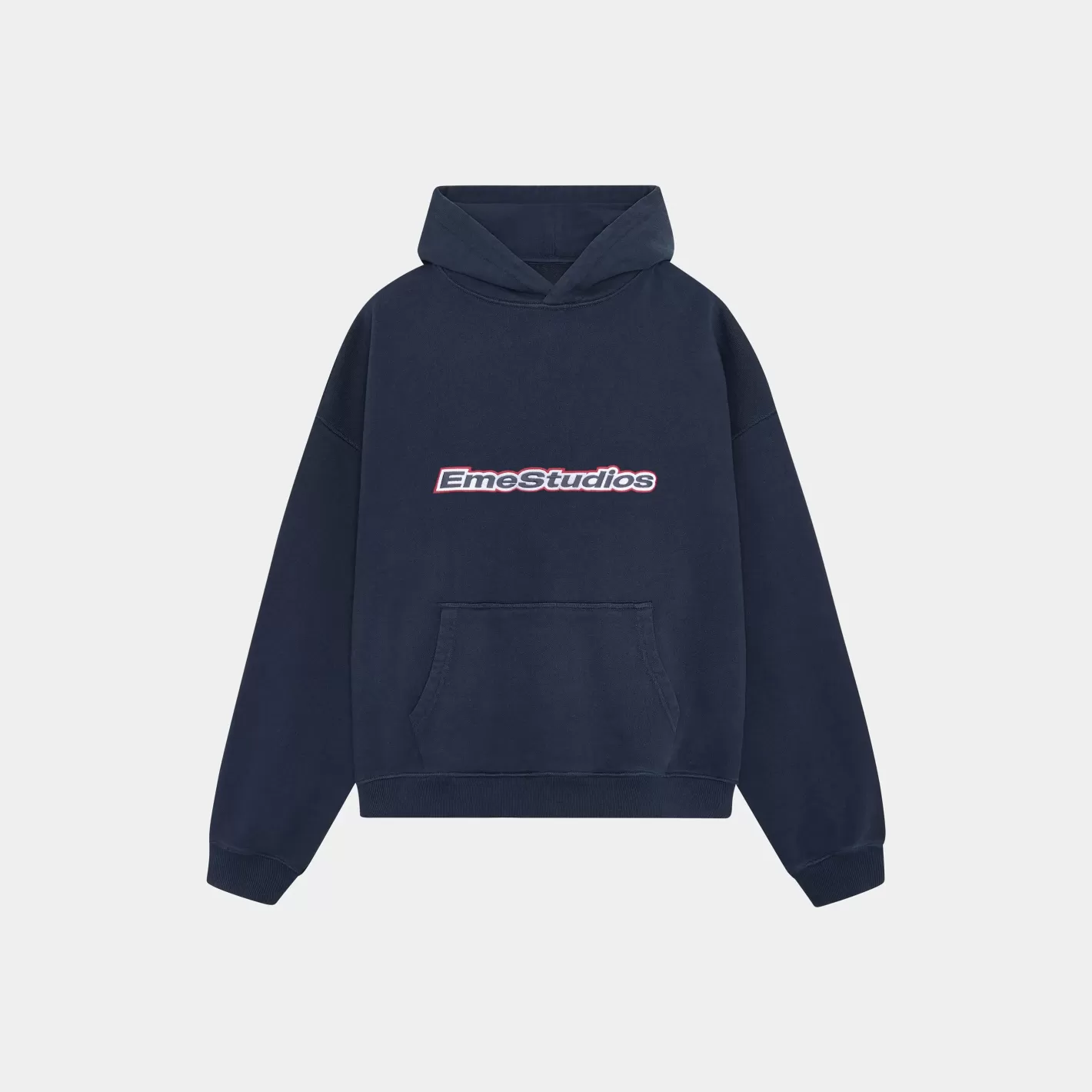 Discount Eme Studios Box Navy Oversized Hoodie