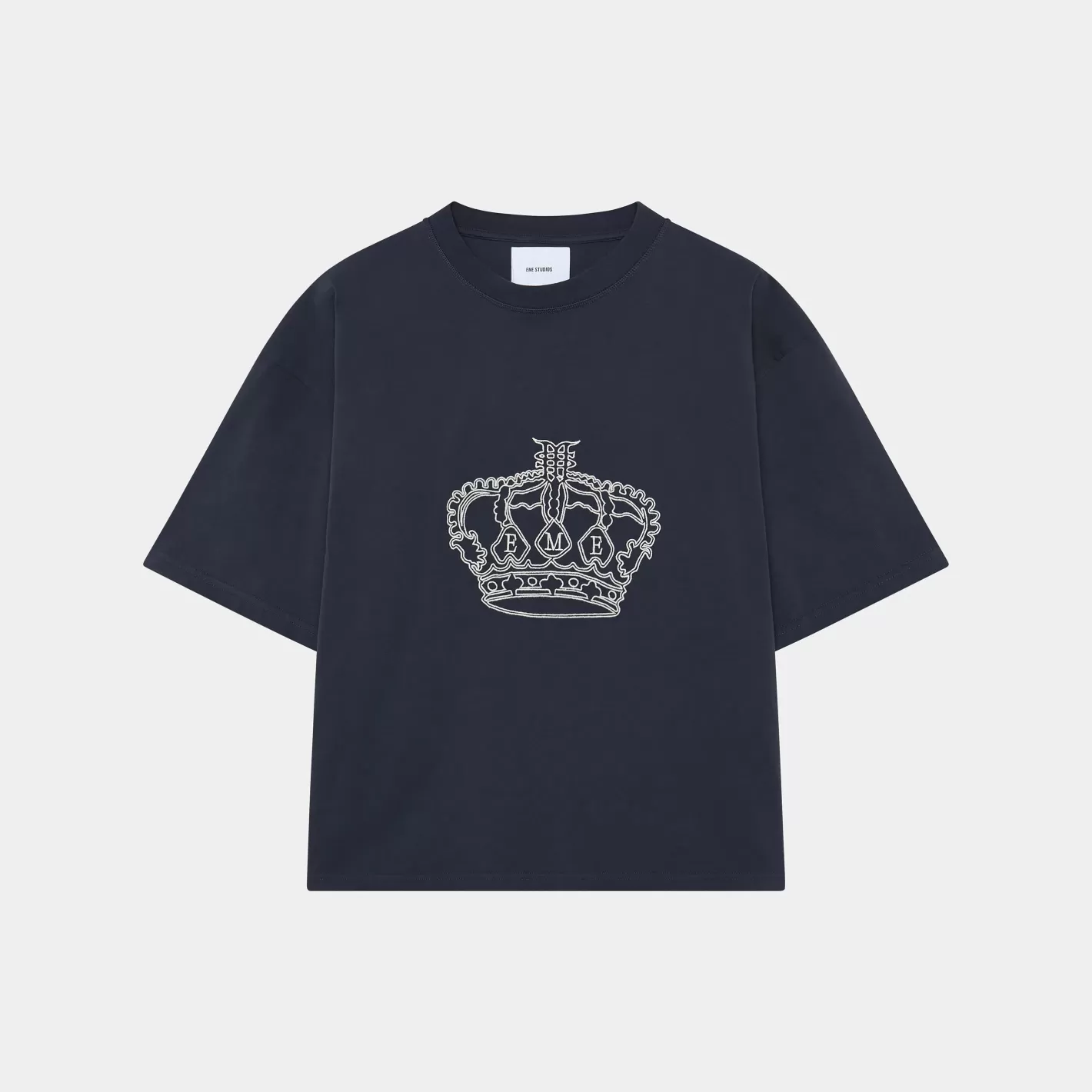 Discount Eme Studios Crown Navy Oversized Tee