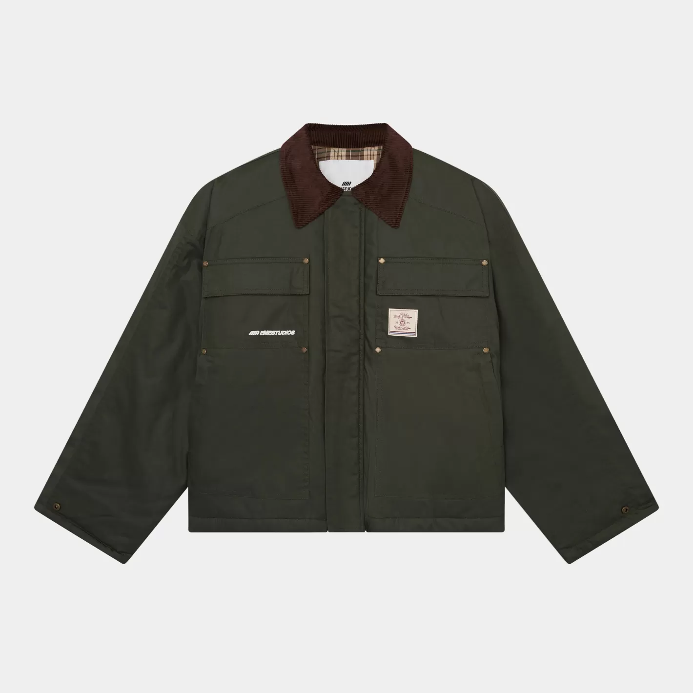 Clearance Eme Studios Ethos Waxed Forest Hunt Boxy Jacket