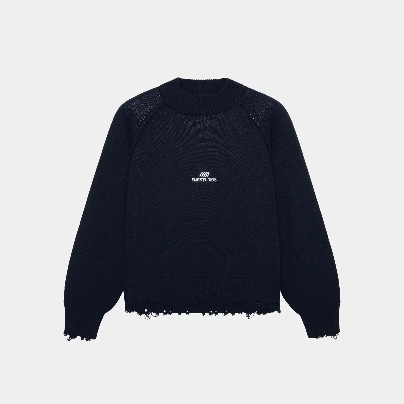 Cheap Eme Studios Fray Navy Knit Sweater