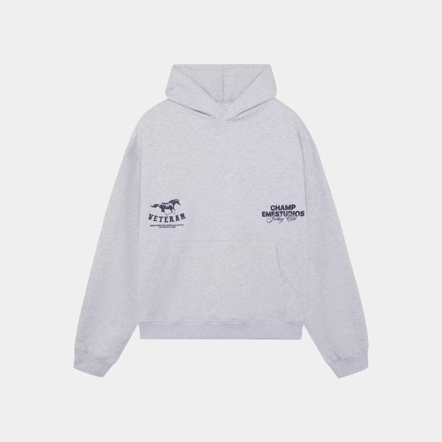 Best Eme Studios Horse Heather Grey Oversized Hoodie