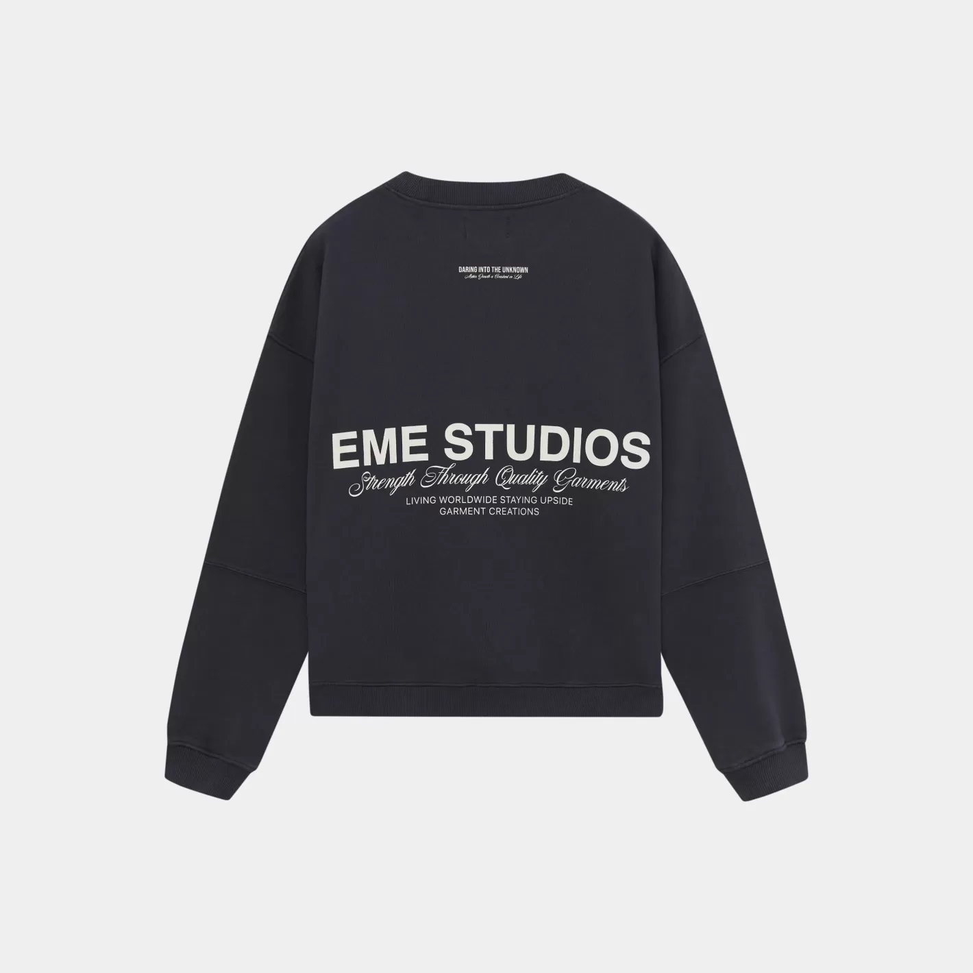 Discount Eme Studios Iconic Navy Oversized Crewneck