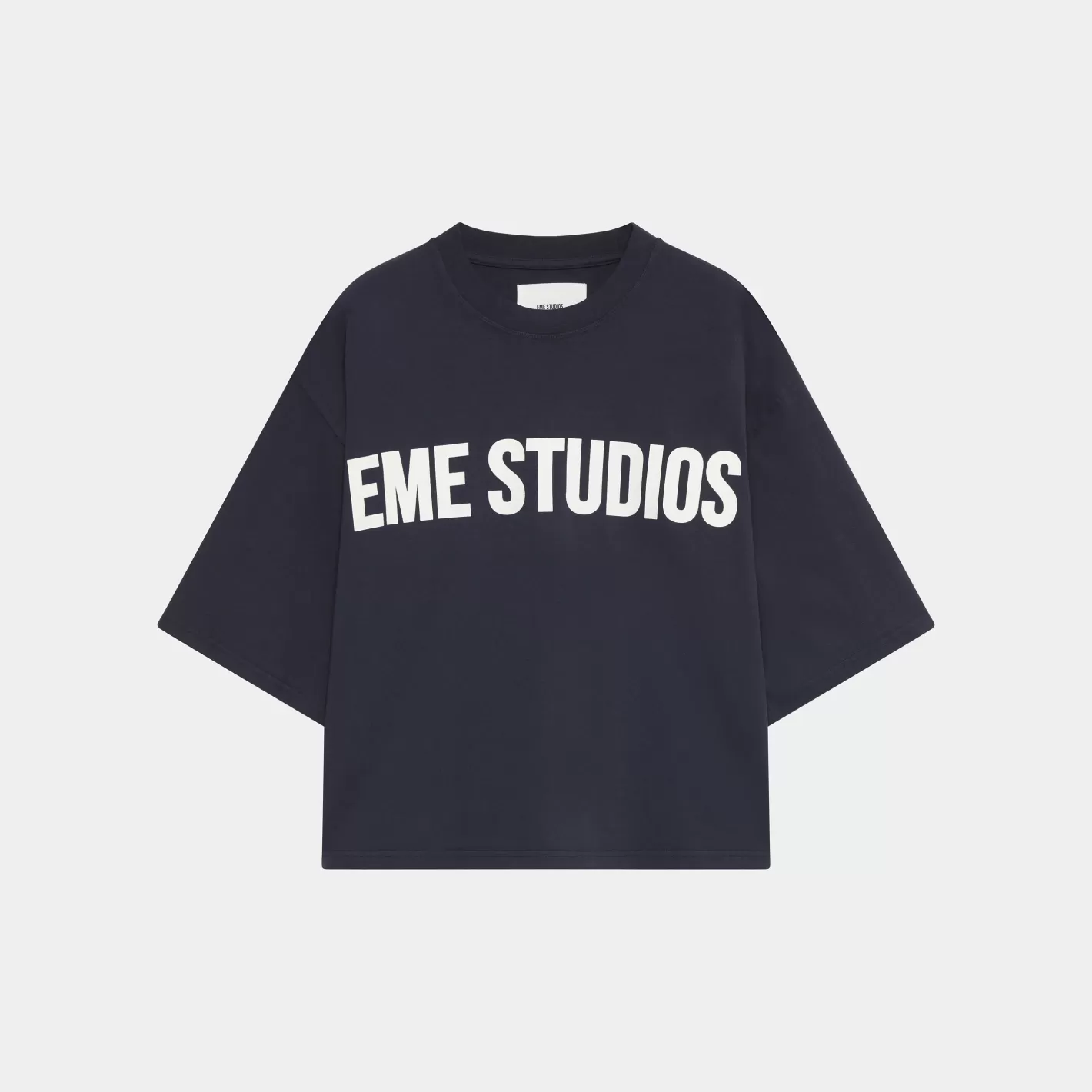 Best Eme Studios Logo Navy Cropped Boxy Tee