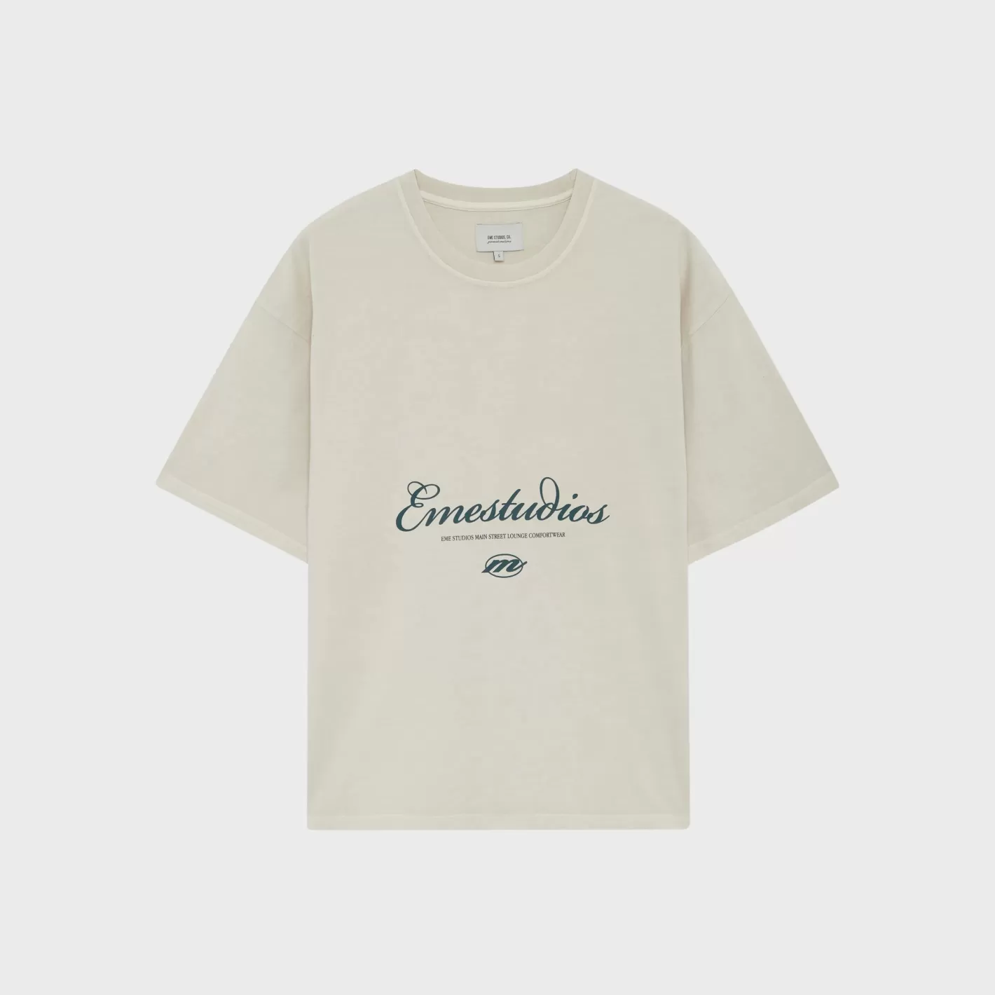 Clearance Eme Studios Main Street Off Sand Oversized Tee