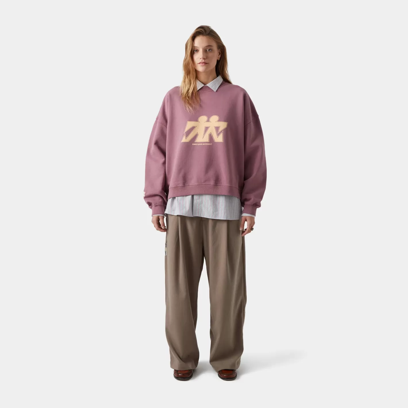 Store Eme Studios Mbuddy Taupe Oversized Crewneck