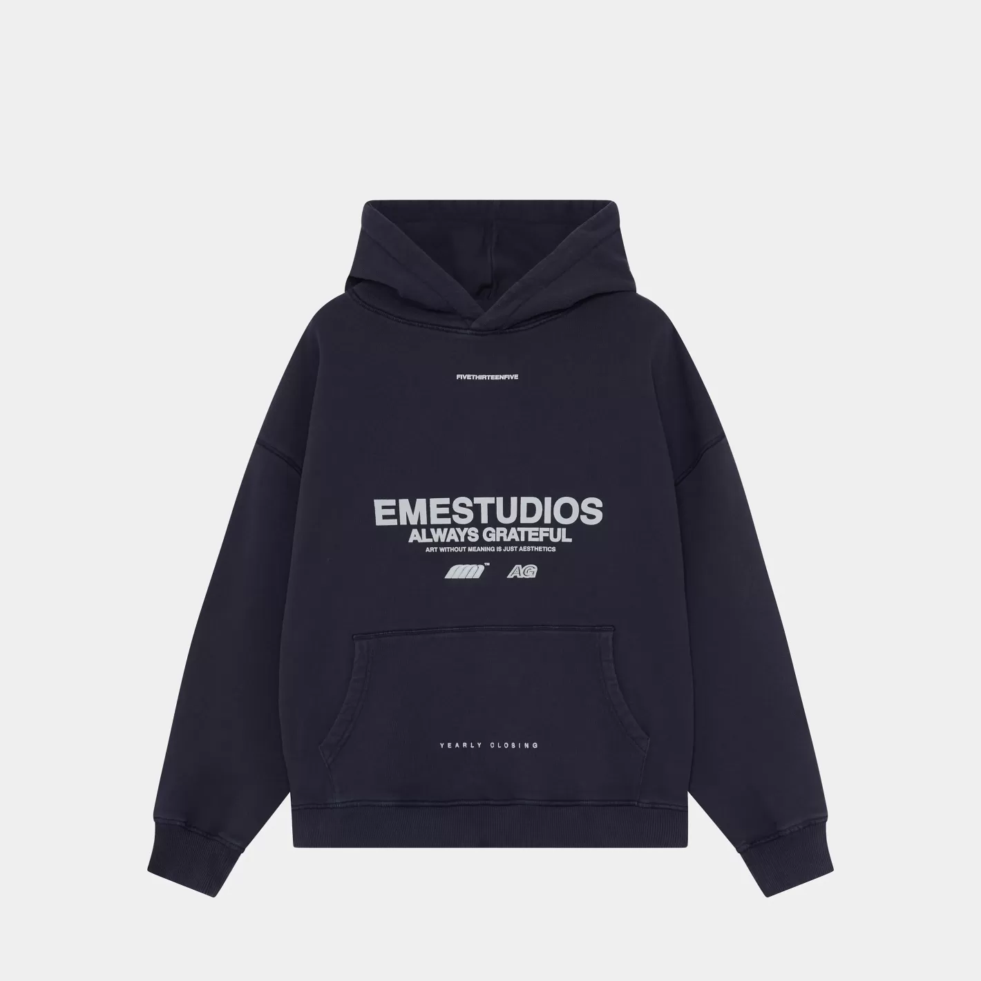 Outlet Eme Studios 3N Row Navy Oversized Hoodie