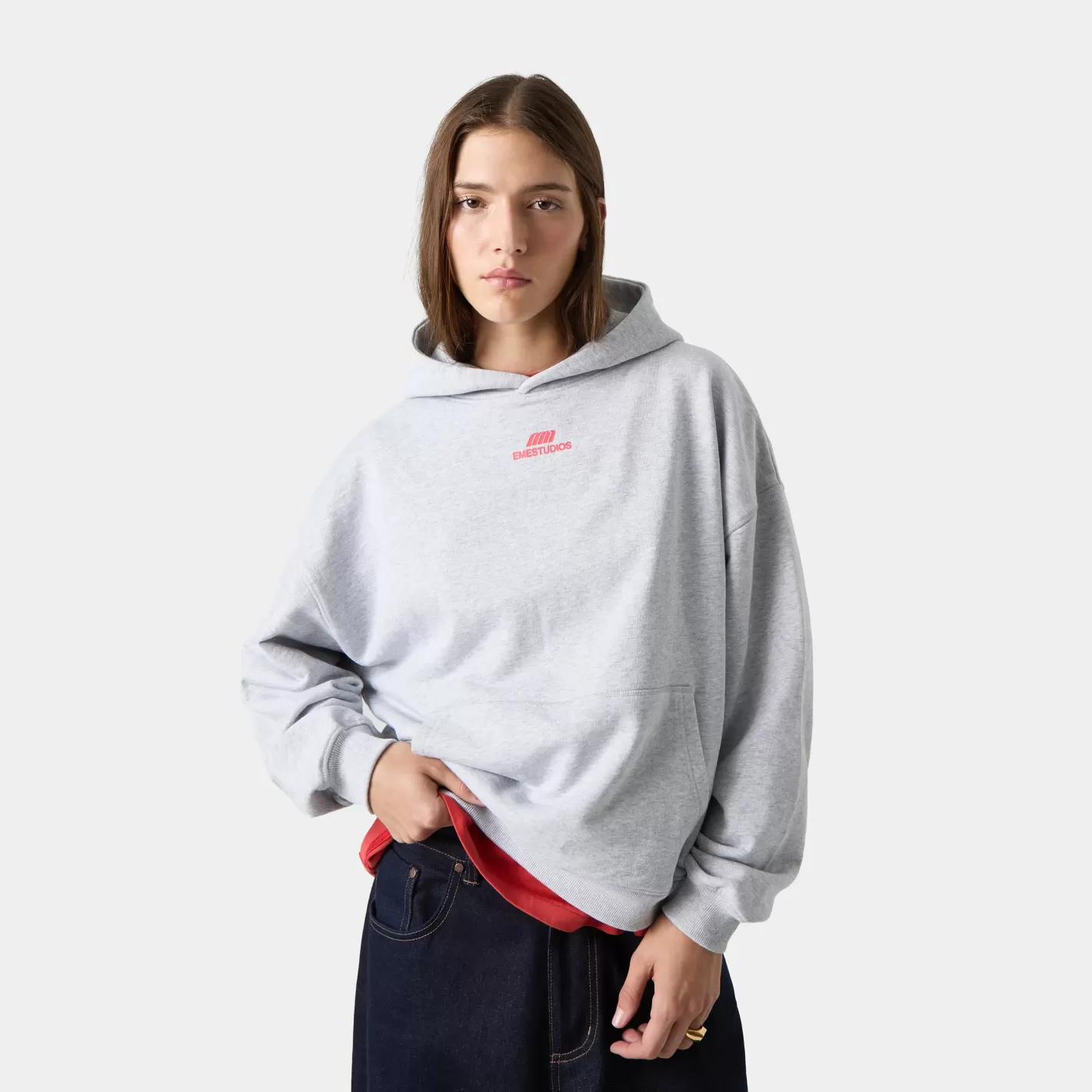 Cheap Eme Studios Posse Heather Grey Oversized Hoodie