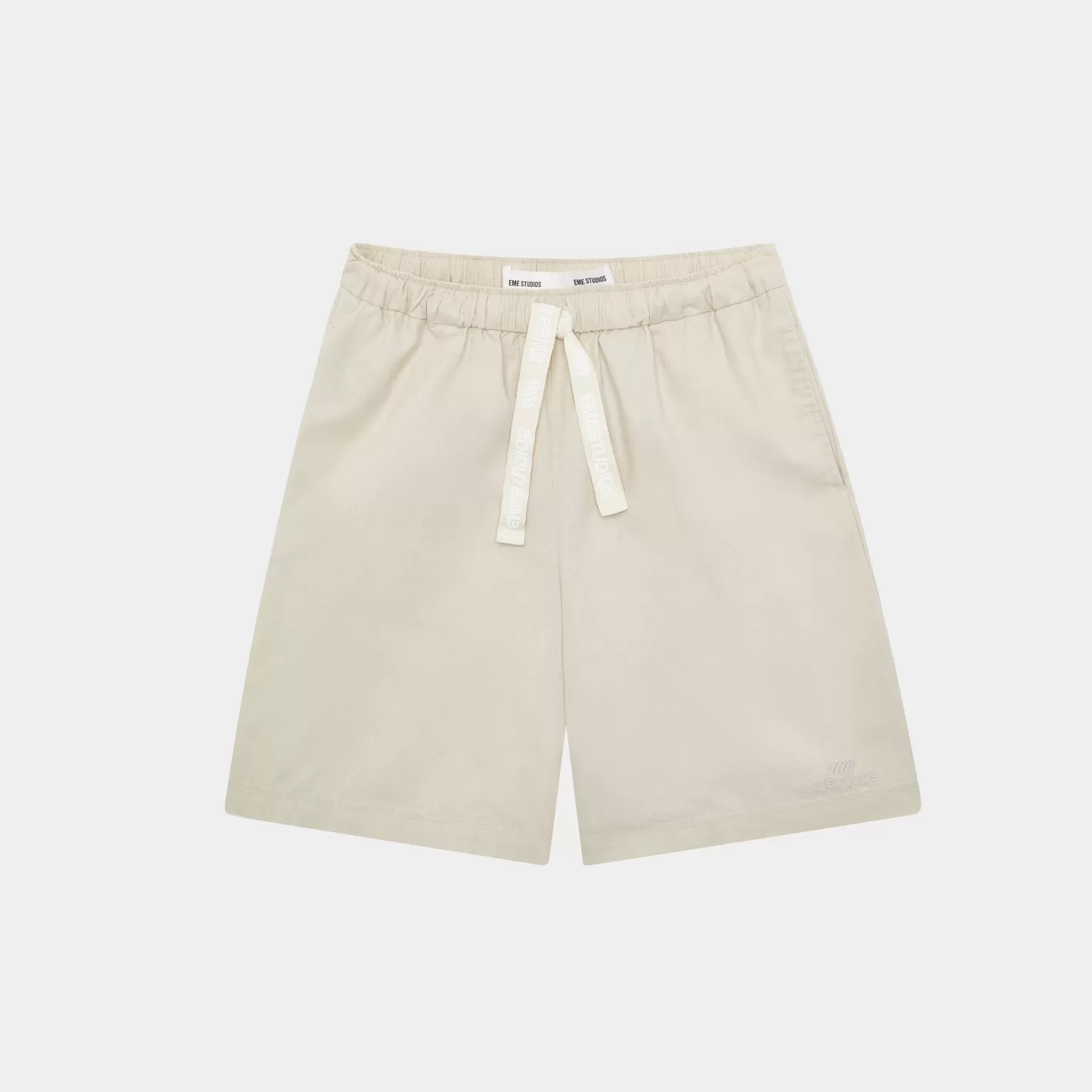 Cheap Eme Studios Quarry Off Sand Linen Shorts