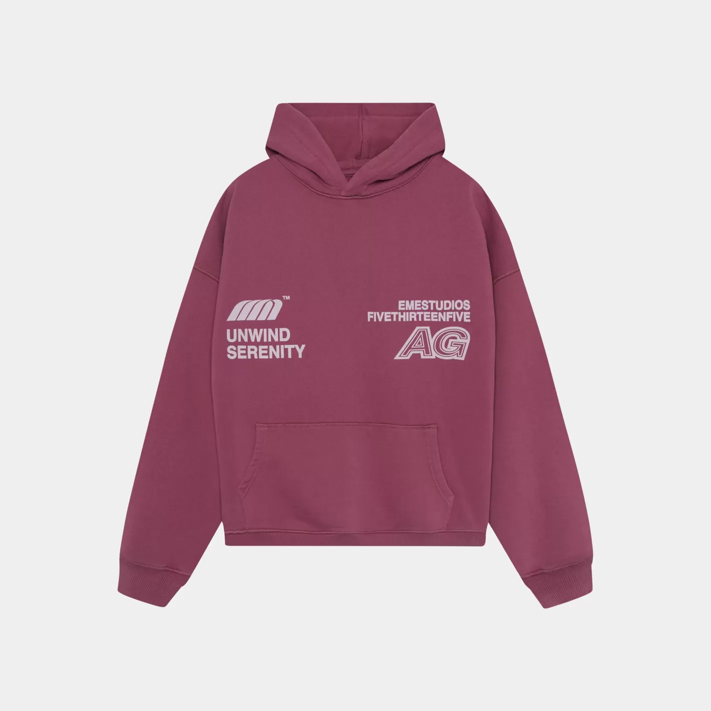 Clearance Eme Studios Serenity Burgundy Oversized Hoodie