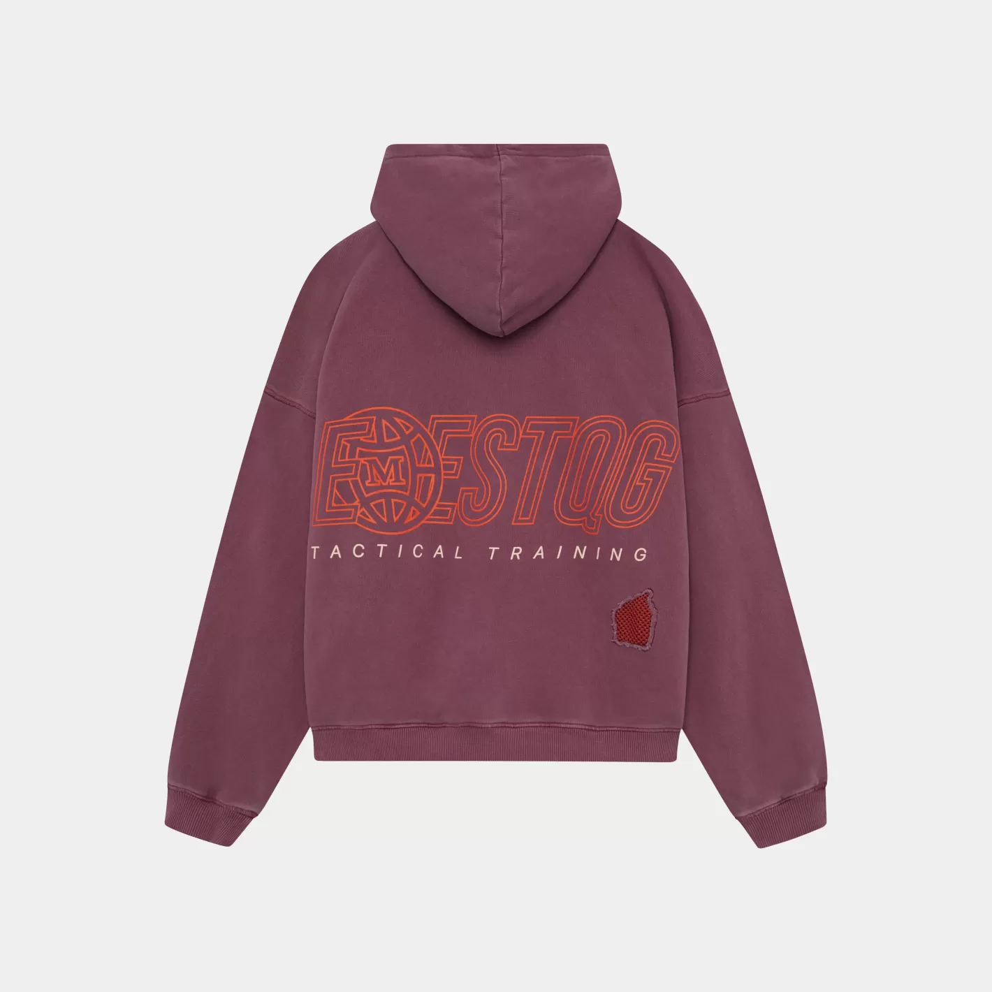 Cheap Eme Studios Tatter Merlot Oversized Hoodie